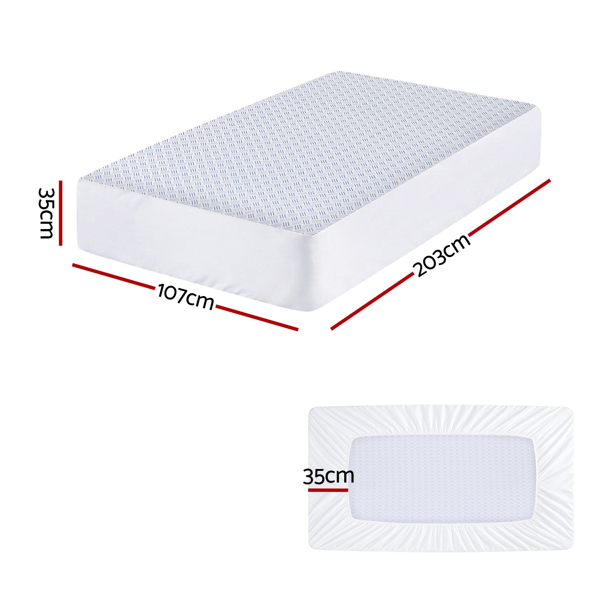 Cooling Waterproof Mattress Protector - King Single
