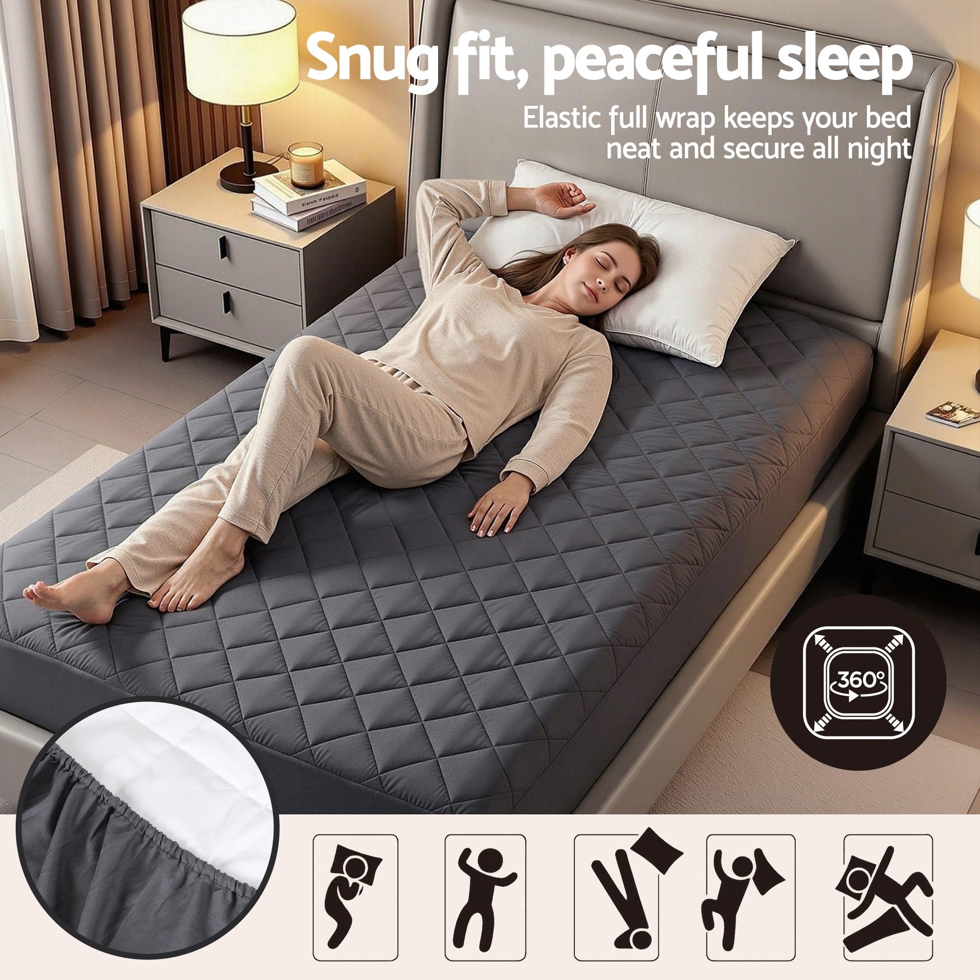 Microfiber Water-Resistant Mattress Protector - King Single