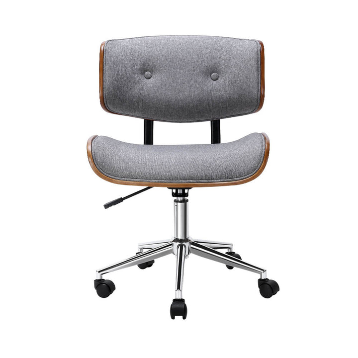Retro Low Back Fabric Office Chair - Grey - Homecoze
