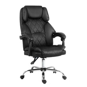 Executive PU Leather Office Chair Recliner - Black - Homecoze