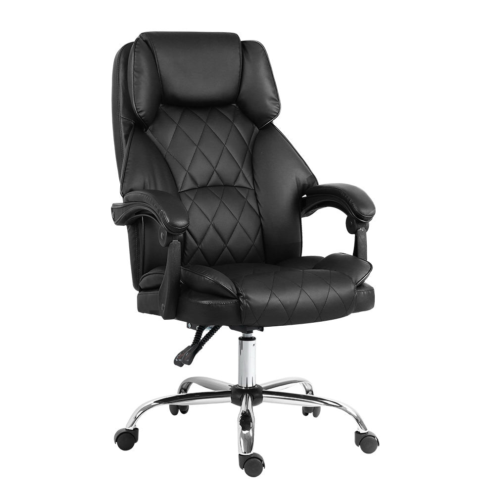 Executive PU Leather Office Chair Recliner - Black - Homecoze