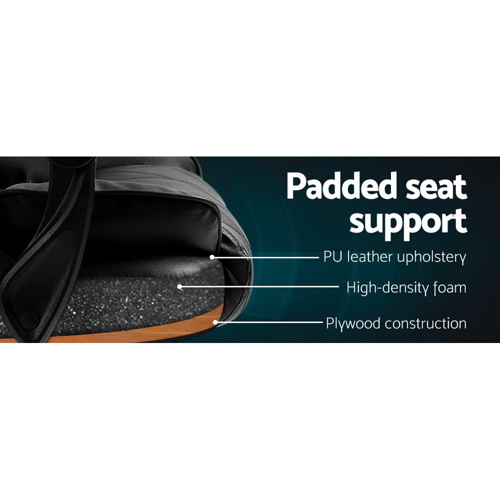 Executive PU Leather Office Chair Recliner - Black - Homecoze