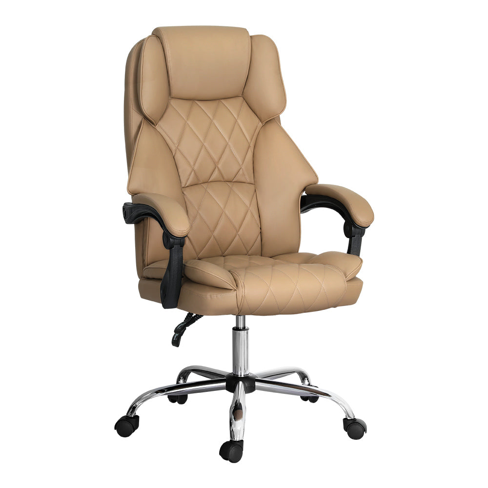 Executive PU Leather Office Chair Recliner - Espresso - Homecoze