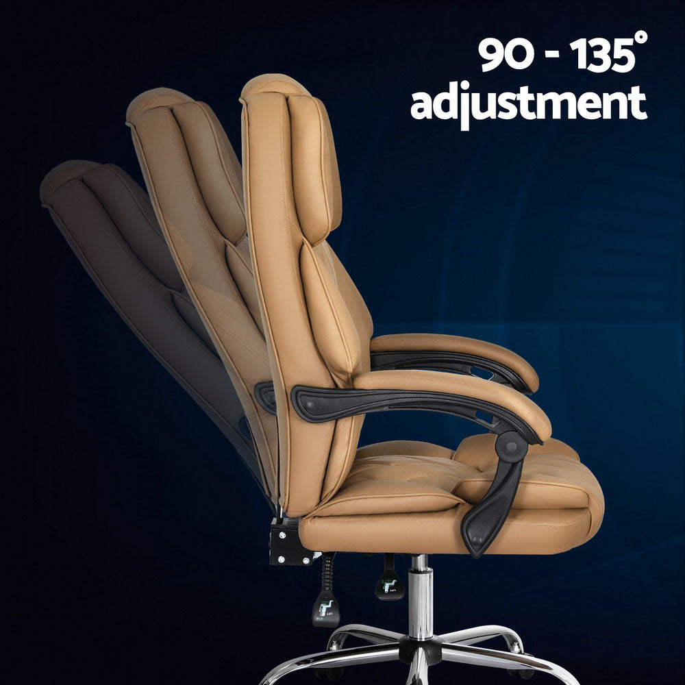 Executive PU Leather Office Chair Recliner - Espresso - Homecoze