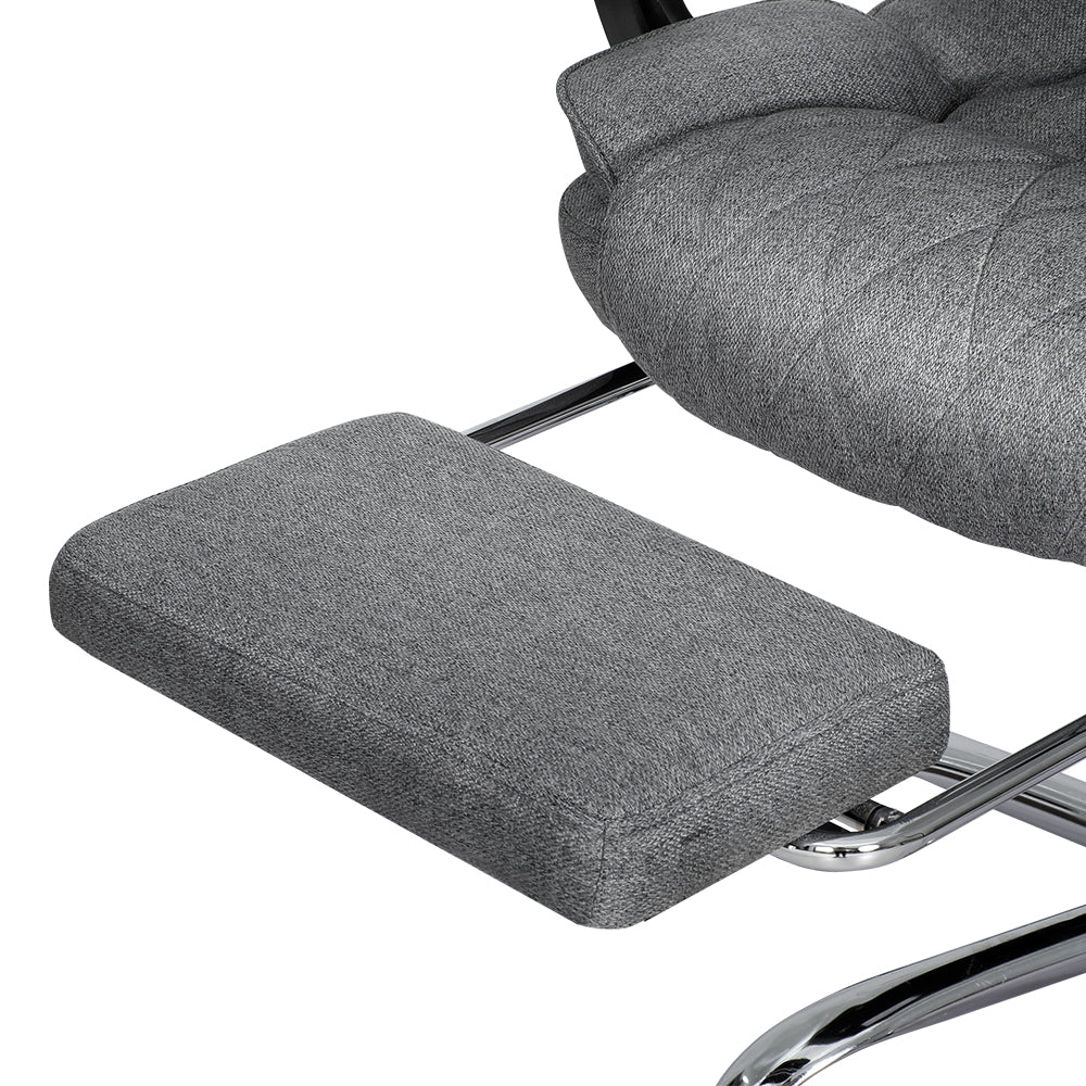Executive Fabric Office Chair Recliner & Footrest - Grey - Homecoze