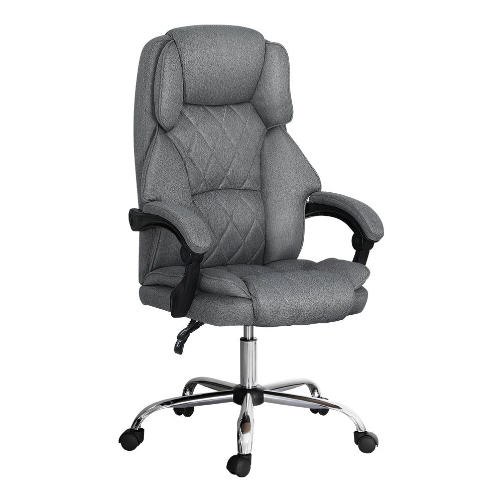 Executive Fabric Office Chair Recliner - Grey - Homecoze
