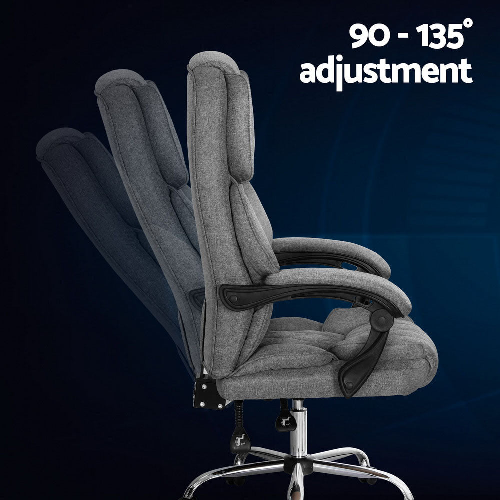Executive Fabric Office Chair Recliner - Grey - Homecoze