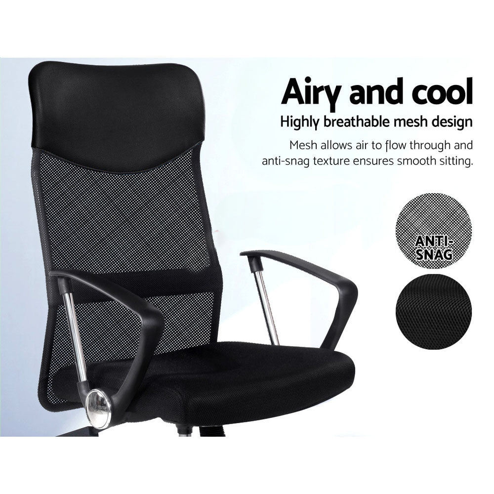 High Back Mesh Office Chair - Black - Homecoze