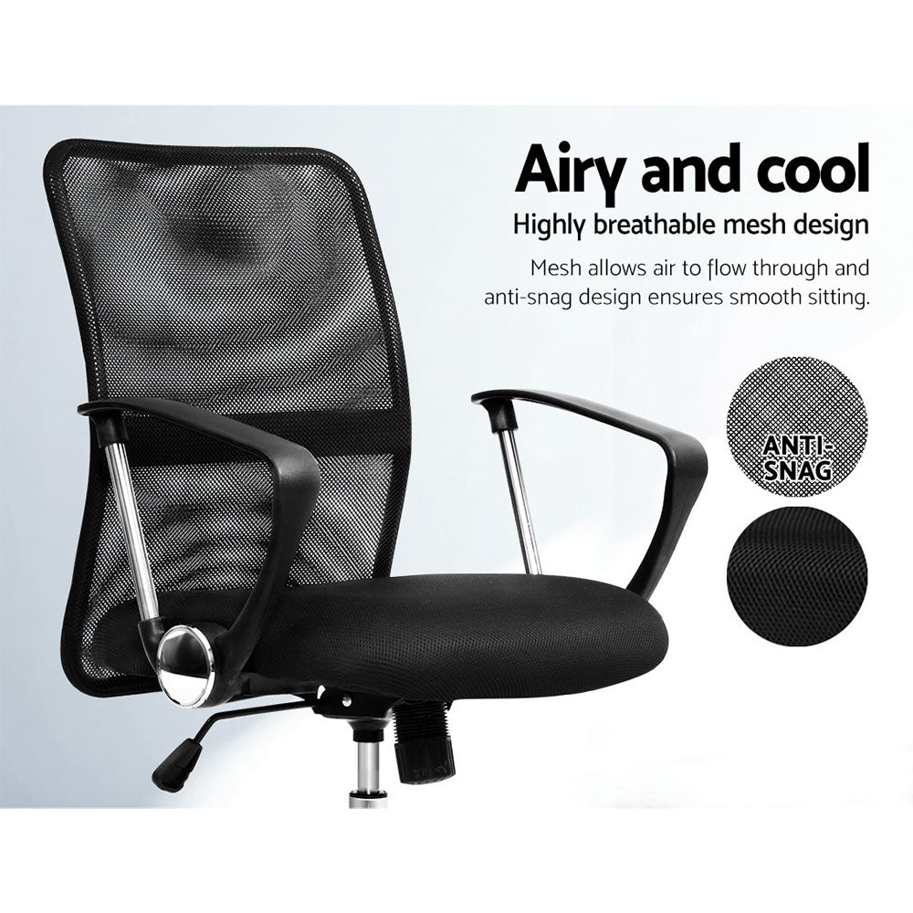 Mid Back Mesh Office Chair - Black - Homecoze