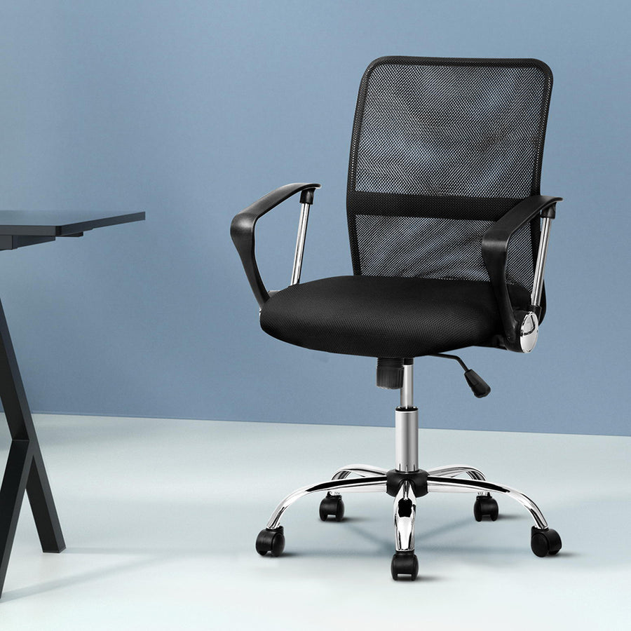 Mid Back Mesh Office Chair - Black - Homecoze