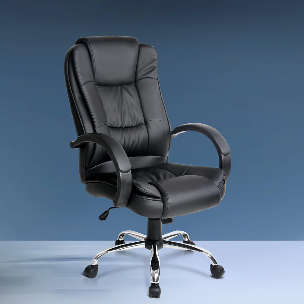 Executive PU Leather Office Chair - Black - Homecoze