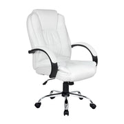 Executive PU Leather Office Chair - White - Homecoze