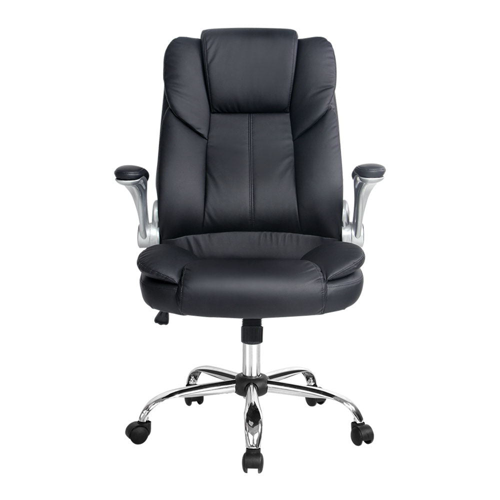 PU Leather Executive Office Desk Chair - Black - Homecoze