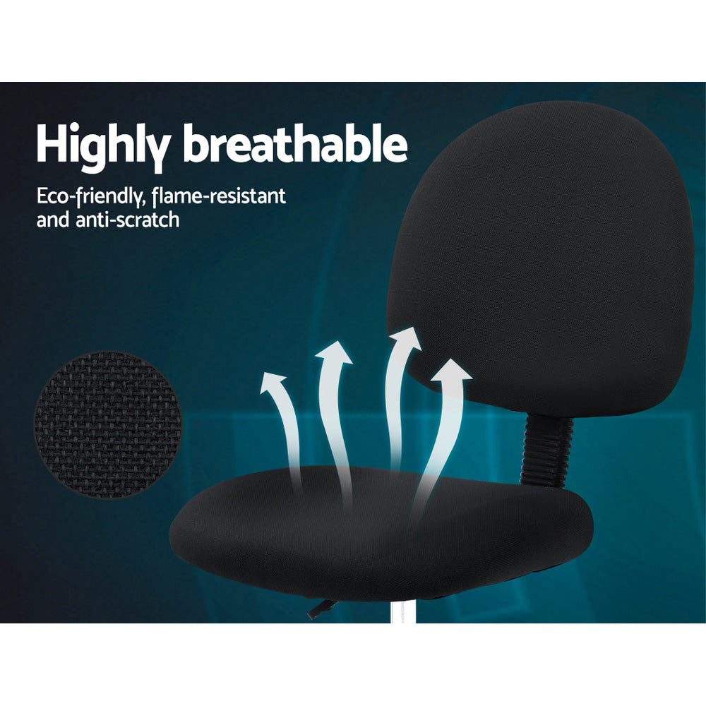 Office Drafting Stool Fabric Chair - Black - Homecoze