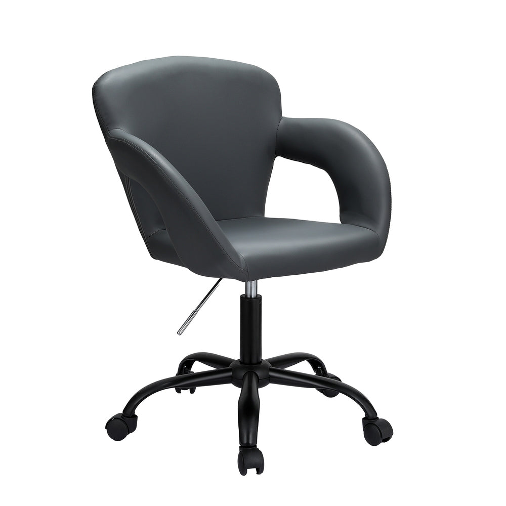 Modern PU Leather Office Chair - Dark Grey