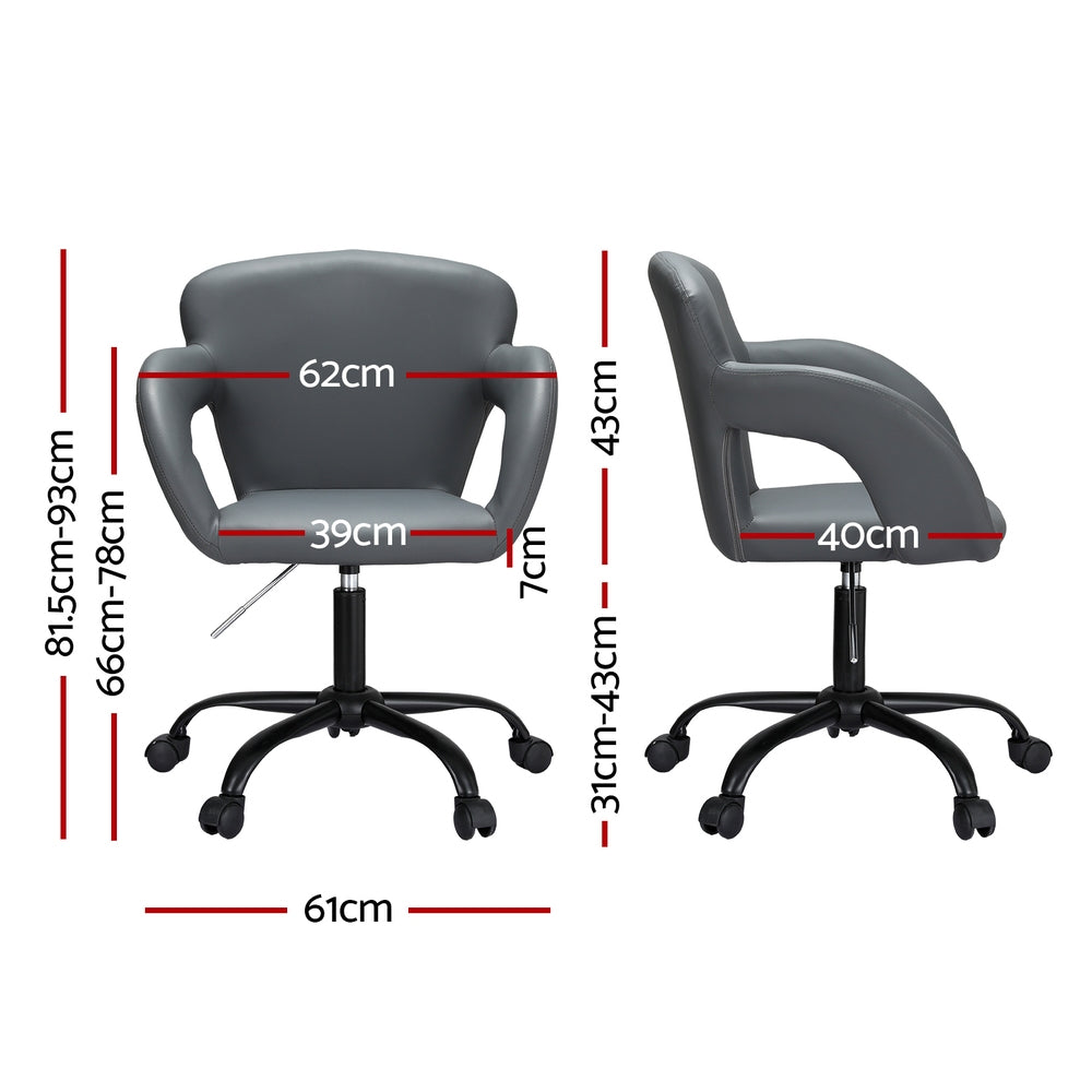 Modern PU Leather Office Chair - Dark Grey - Homecoze