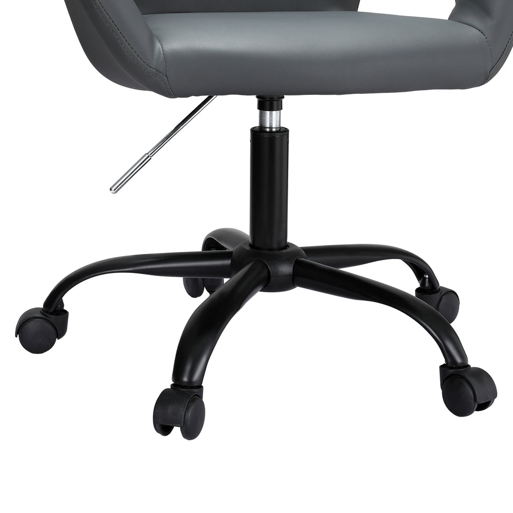 Modern PU Leather Office Chair - Dark Grey