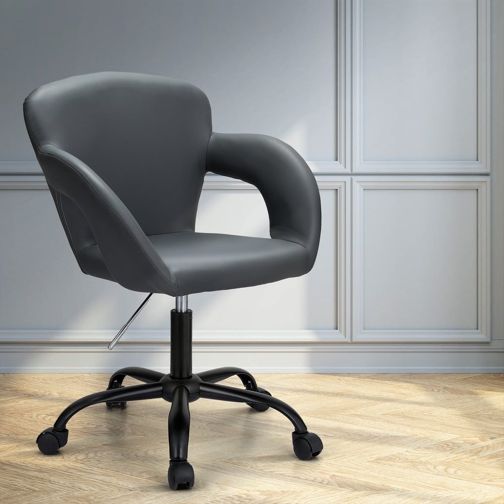 Modern PU Leather Office Chair - Dark Grey