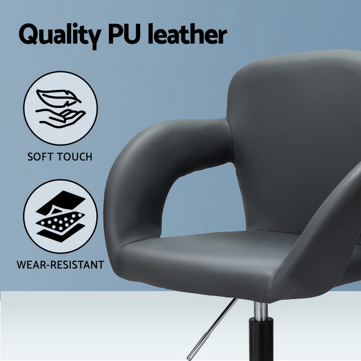 Modern PU Leather Office Chair - Dark Grey