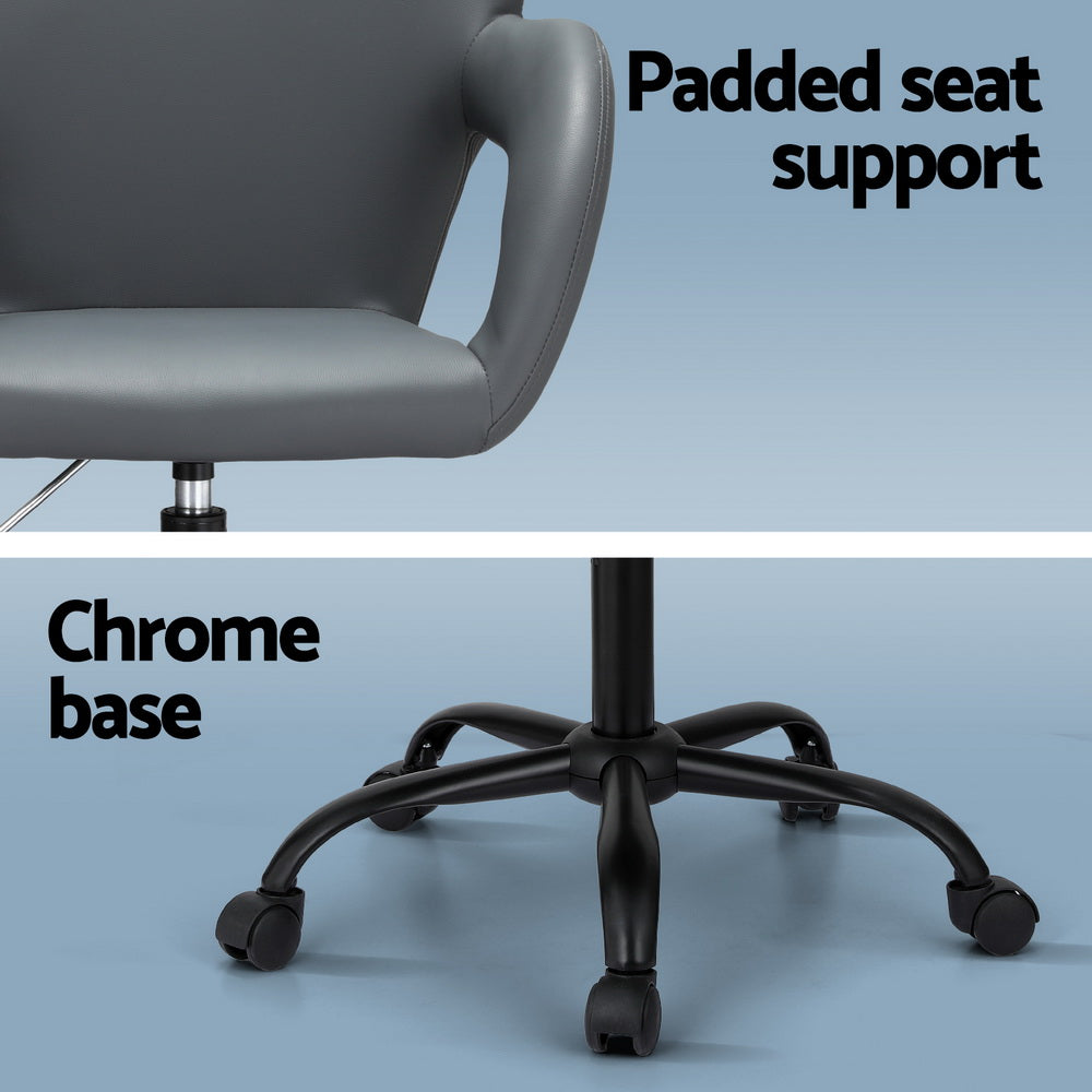 Modern PU Leather Office Chair - Dark Grey - Homecoze