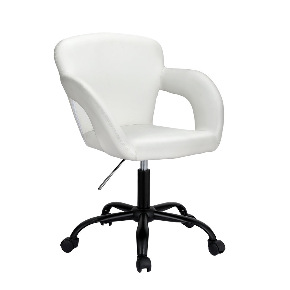 Modern PU Leather Office Chair - White - Homecoze