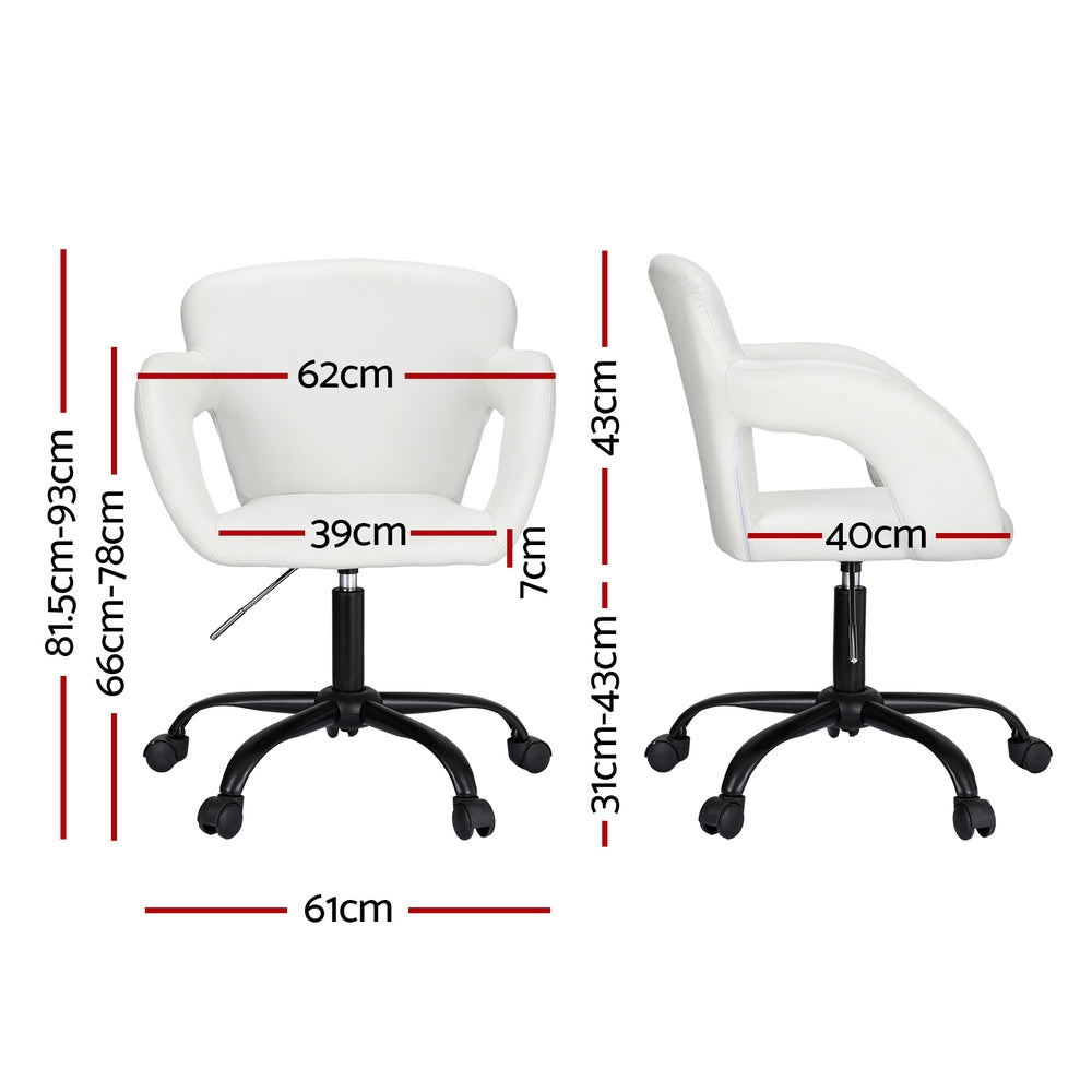 Modern PU Leather Office Chair - White - Homecoze
