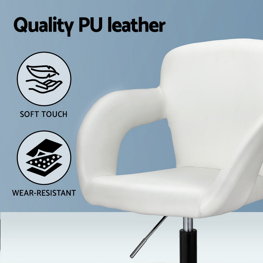 Modern PU Leather Office Chair - White - Homecoze