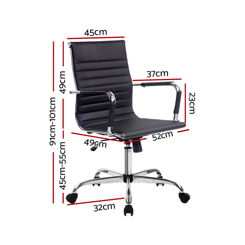 Mid-Back Conference Office Chair - Black Homecoze