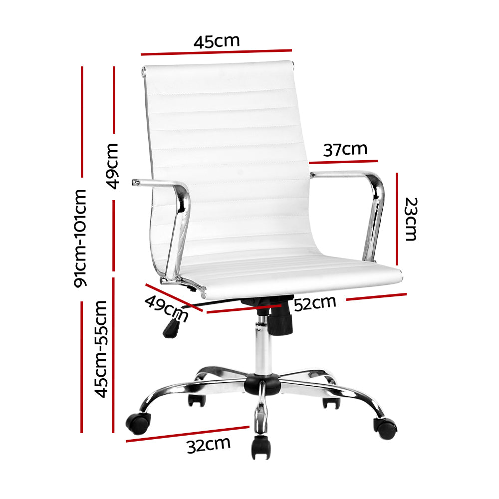 Mid-Back Conference Office Chair - White Homecoze