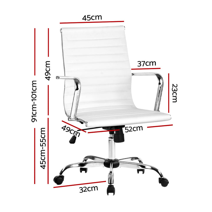 Mid-Back Conference Office Chair - White Homecoze