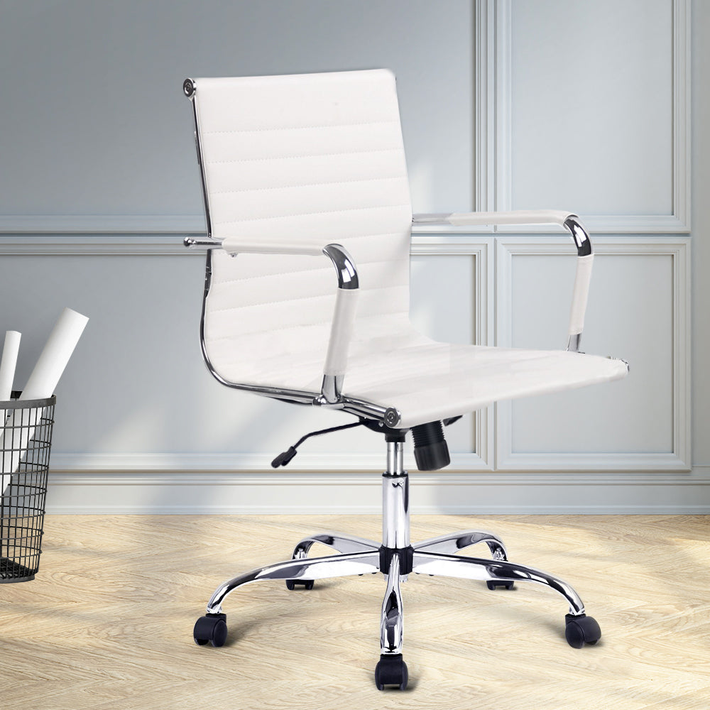 Mid-Back Conference Office Chair - White Homecoze