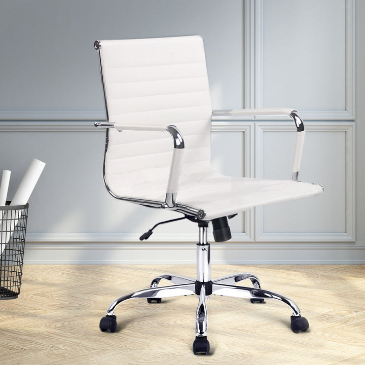 Mid-Back Conference Office Chair - White