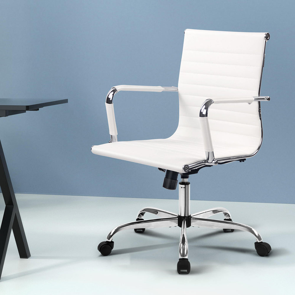 Mid-Back Conference Office Chair - White Homecoze