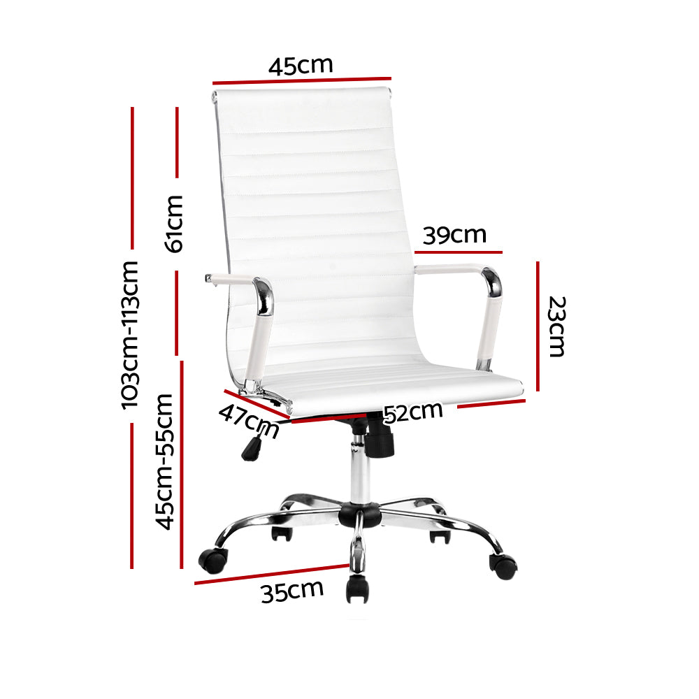 High-Back Conference Office Chair - White - Homecoze