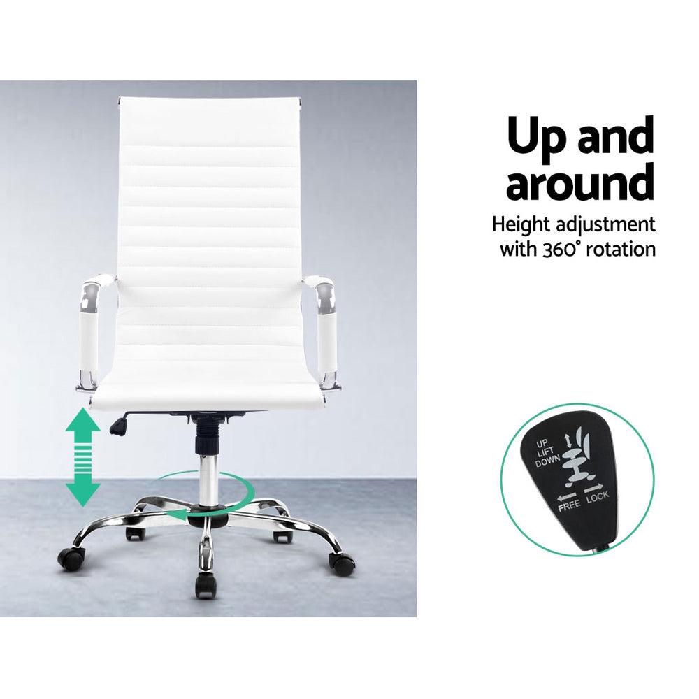 High-Back Conference Office Chair - White - Homecoze