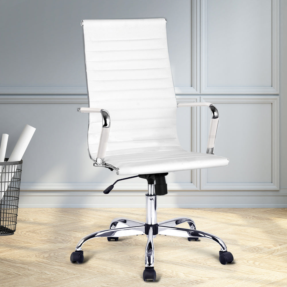 High-Back Conference Office Chair - White - Homecoze