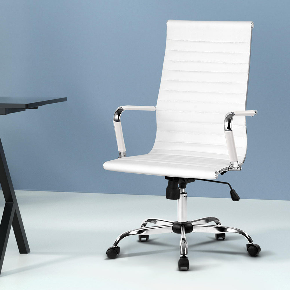 High-Back Conference Office Chair - White - Homecoze