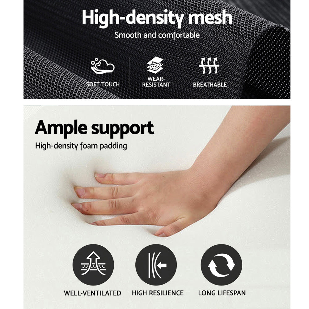 Mesh Reclining Office Chair with Footrest - Black & White - Homecoze