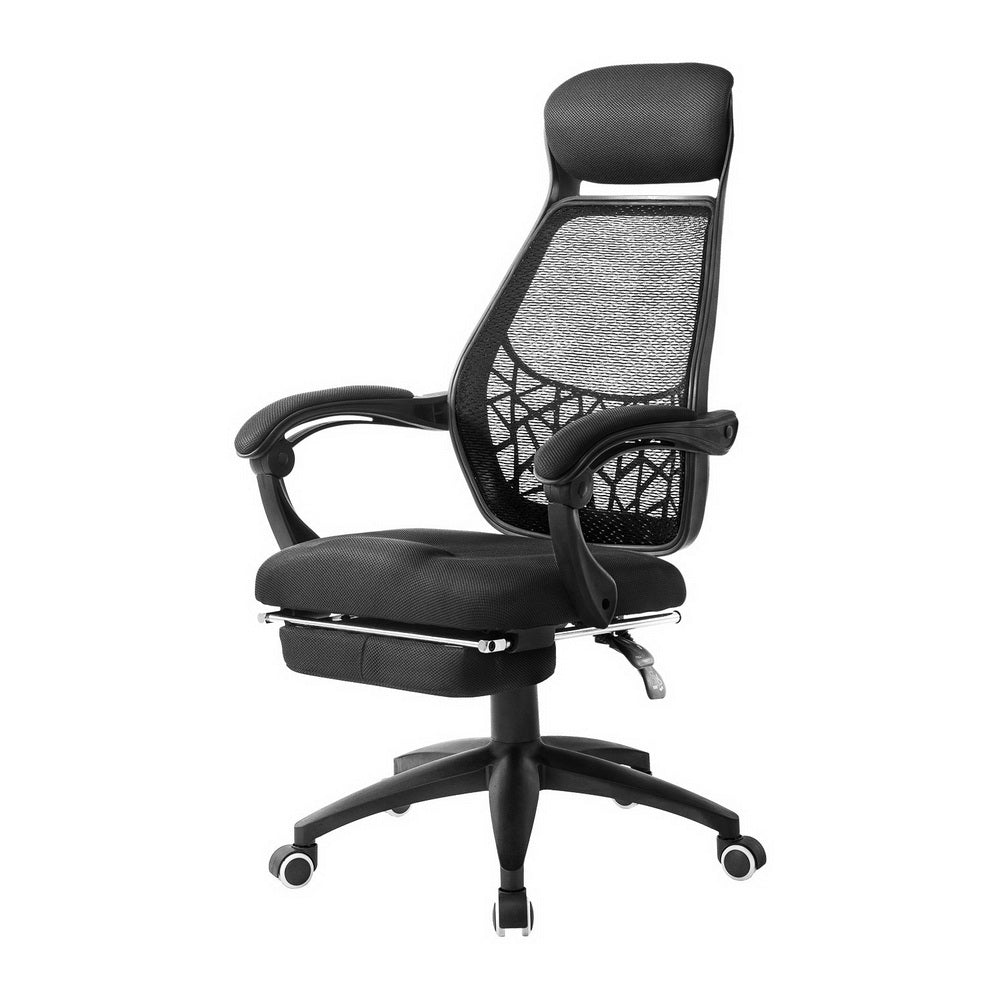 Mesh Office Chair with Footrest - Black - Homecoze