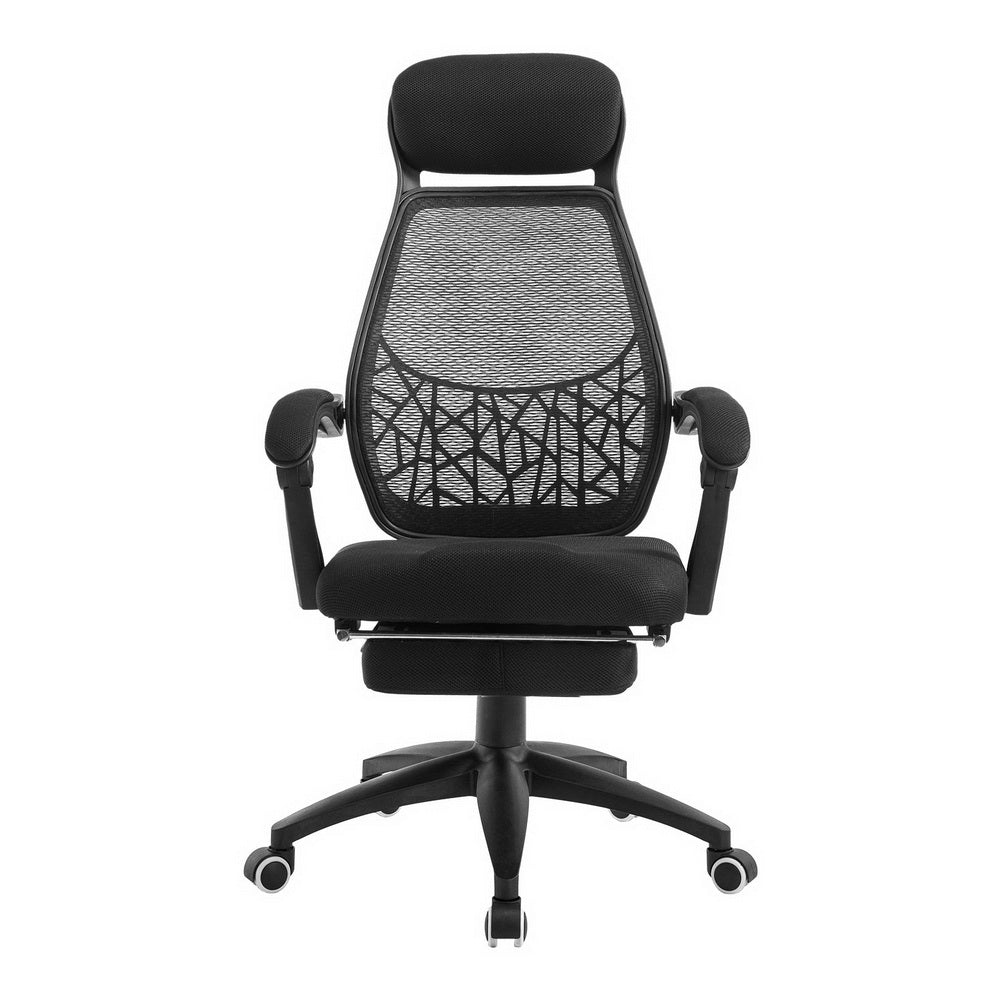 Mesh Office Chair with Footrest - Black - Homecoze