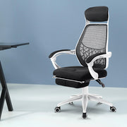 Mesh Office Chair with Footrest - Black & White - Homecoze