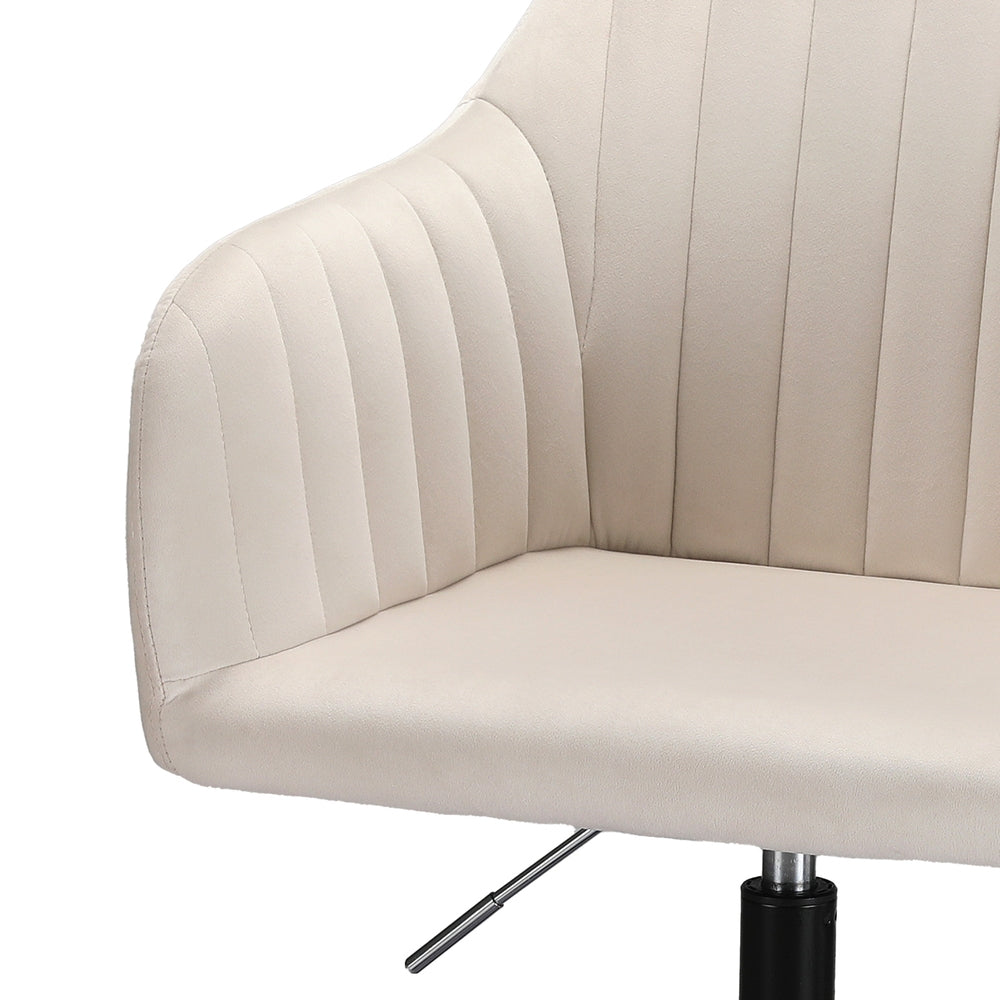 Modern Velvet Office Chair - Cream