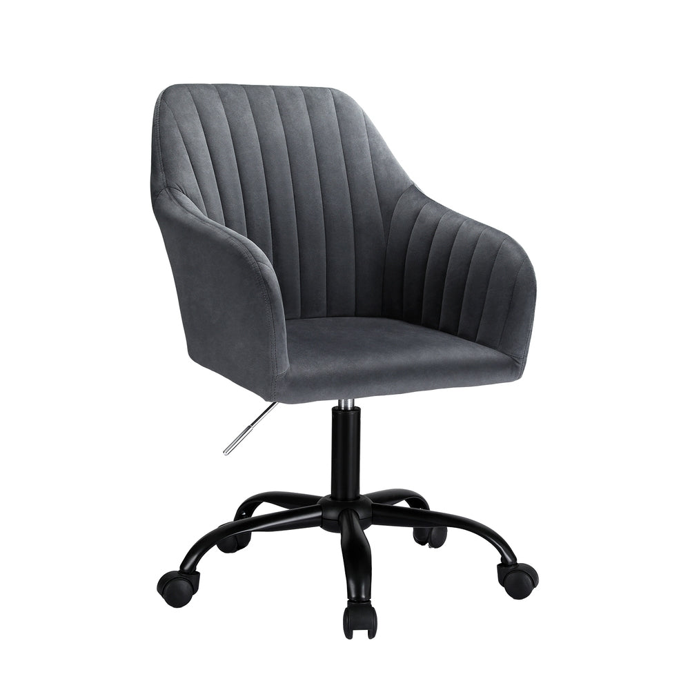 Modern Velvet Office Chair - Dark Grey - Homecoze