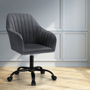 Modern Velvet Office Chair - Dark Grey - Homecoze