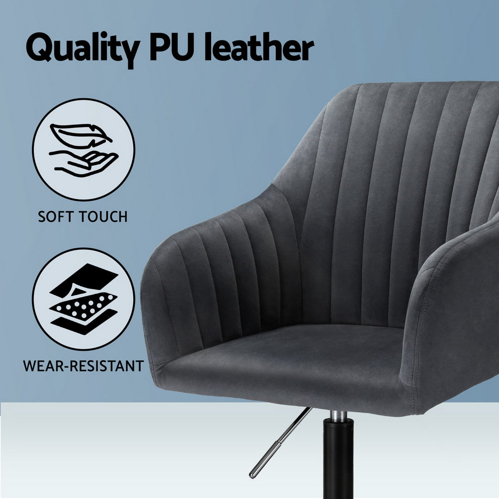 Modern Velvet Office Chair - Dark Grey - Homecoze