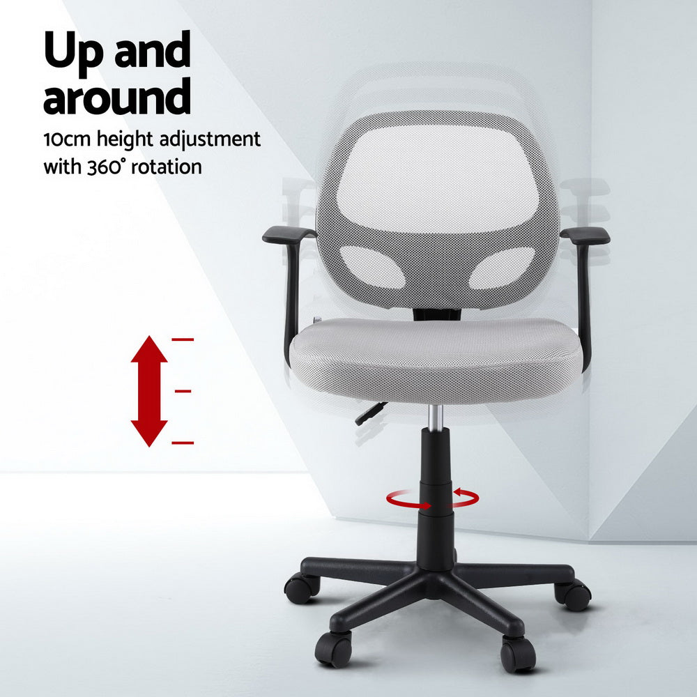 Artiss Mesh Office Chair Computer Gaming Desk Chairs Work Study Mid Back Grey - Homecoze
