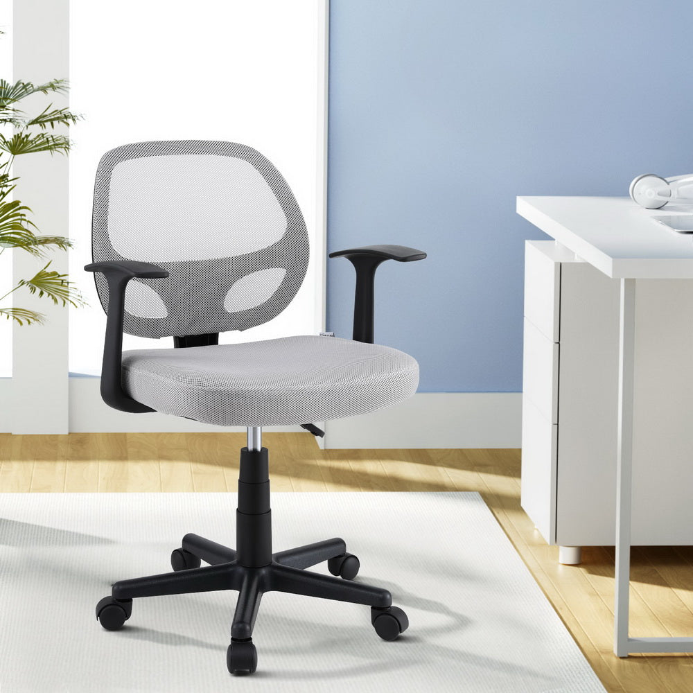 Artiss Mesh Office Chair Computer Gaming Desk Chairs Work Study Mid Back Grey - Homecoze
