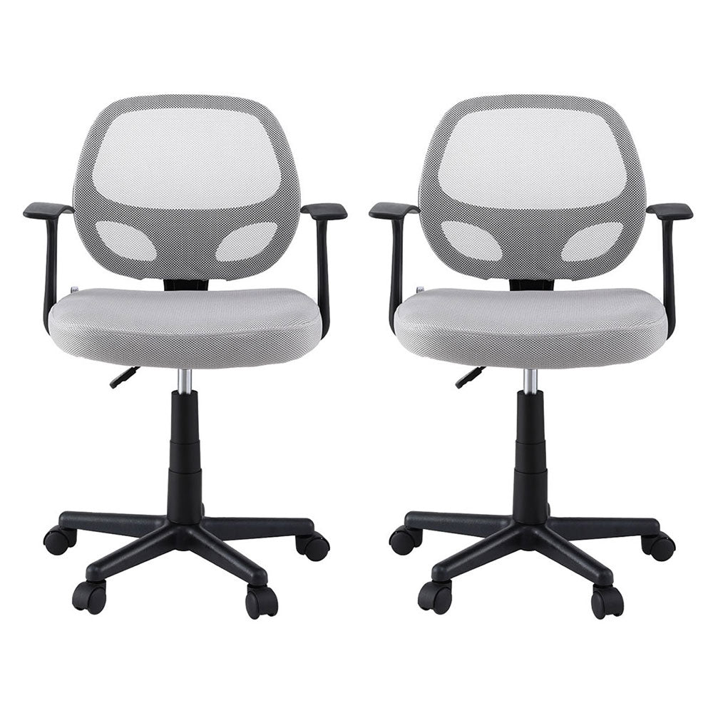 Artiss 2x Mesh Office Chair Computer Gaming Desk Chairs Work Study Mid Back Grey - Homecoze