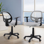 Artiss 2x Mesh Office Chair Computer Gaming Desk Chairs Work Study Mid Back Grey - Homecoze