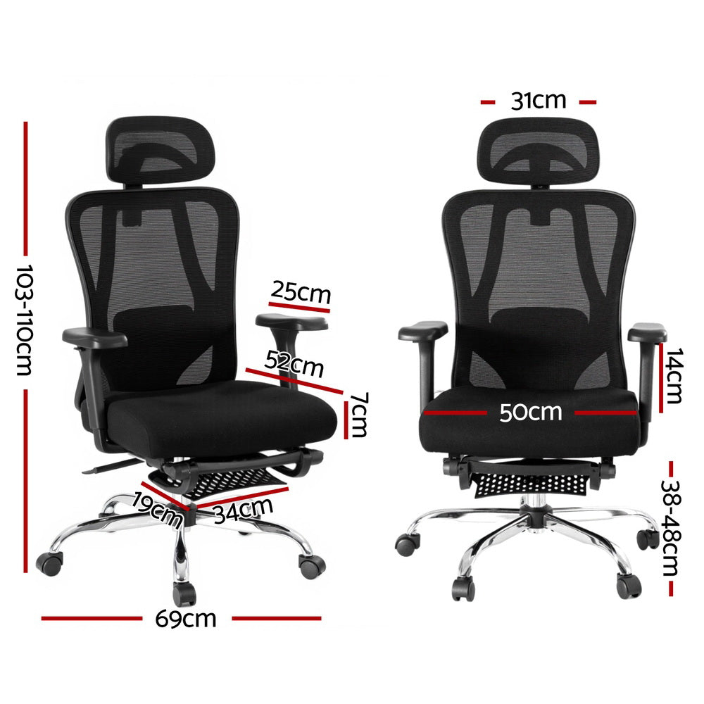 Artiss Ergonomic Mesh Office Chair Black - Homecoze